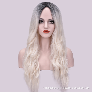 wholesale Women Long Wavy Wig with bang's straight brown headband long afro short kinky curly wigs hair wig women synthetic